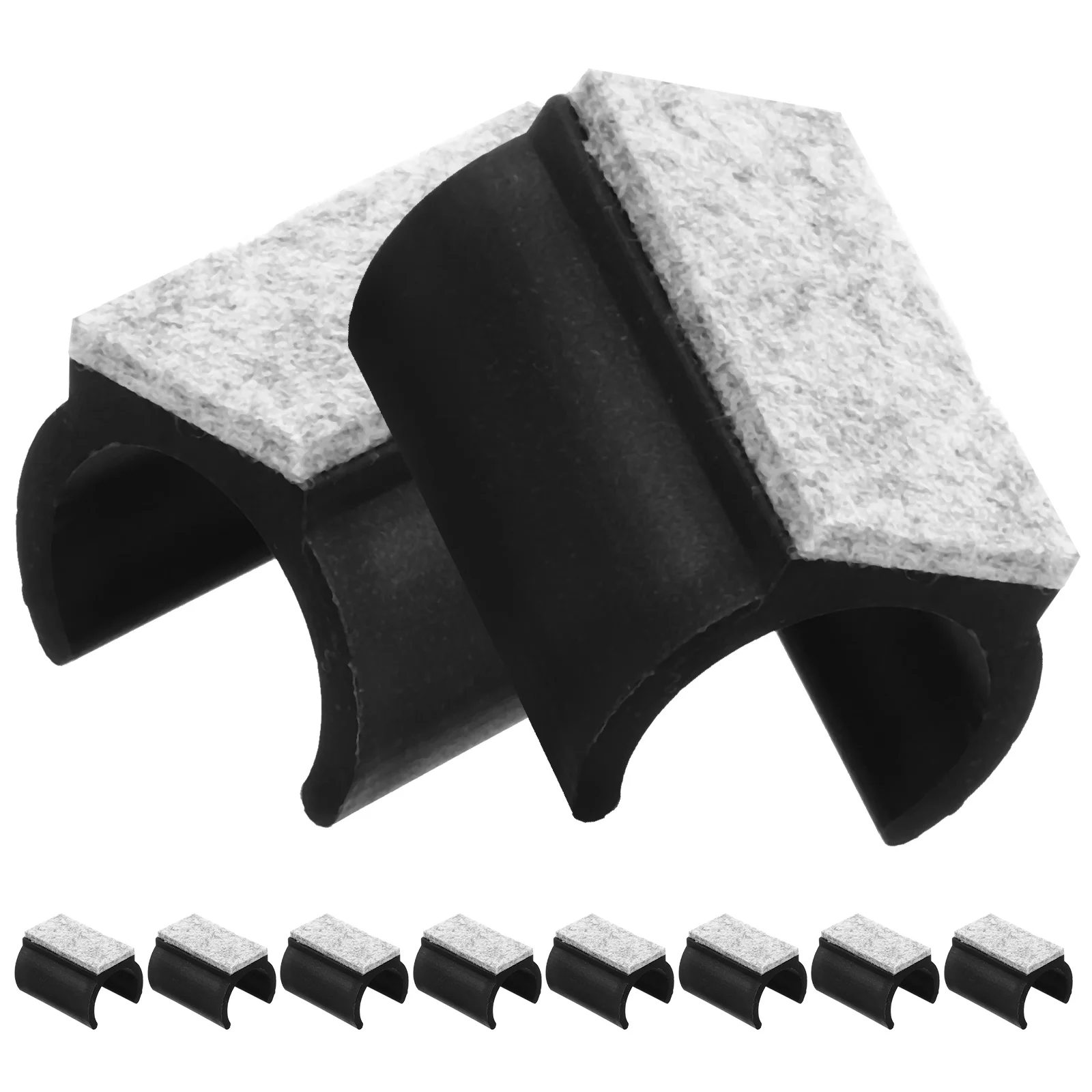 10 piedini per mobili a forma di U per pavimenti in legno, sedie, gambe, plastica, piccola feltro