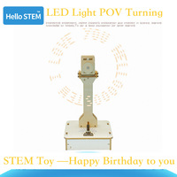 LED Light Kid Birthday Gift DIY STEM Toy Tool Kit Tecnologia Science Experimental Teaching Aids POV Turning Interactive 3D STEAM