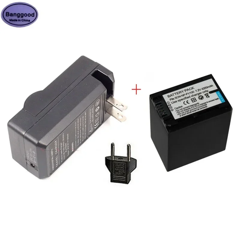 7.2V 4200mAh NP-FV100 NPFV100 Camera Battery + AC Charger For Sony NP-FV30 NP-FV50 NP-FV70 SX83E SX63E FDR-AX100E AX100E