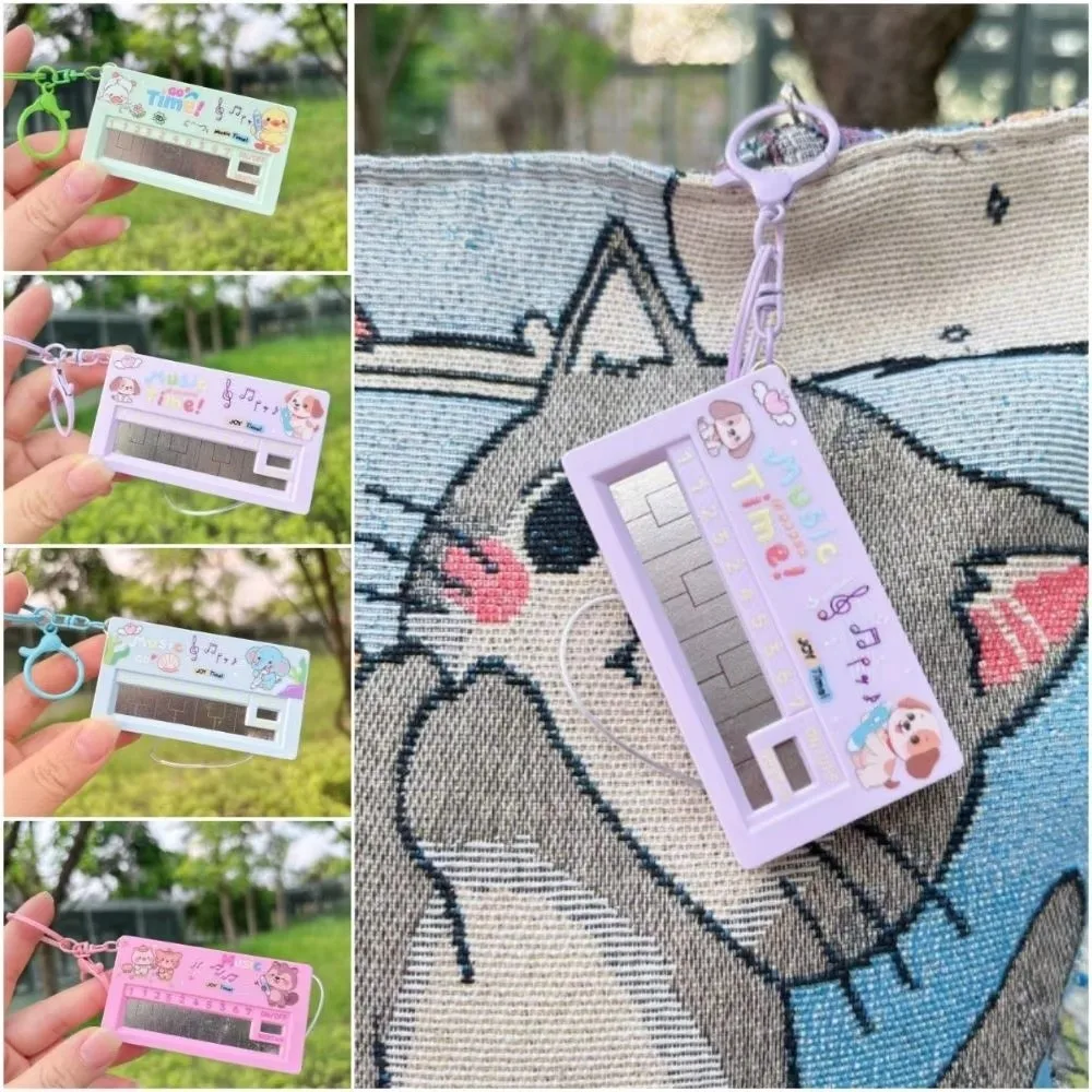 Multicolor Electronic Piano Keychain Induction Rod Novelty Electronic Piano Keyring Cute Cartoon Animal Electronic Piano Pendant