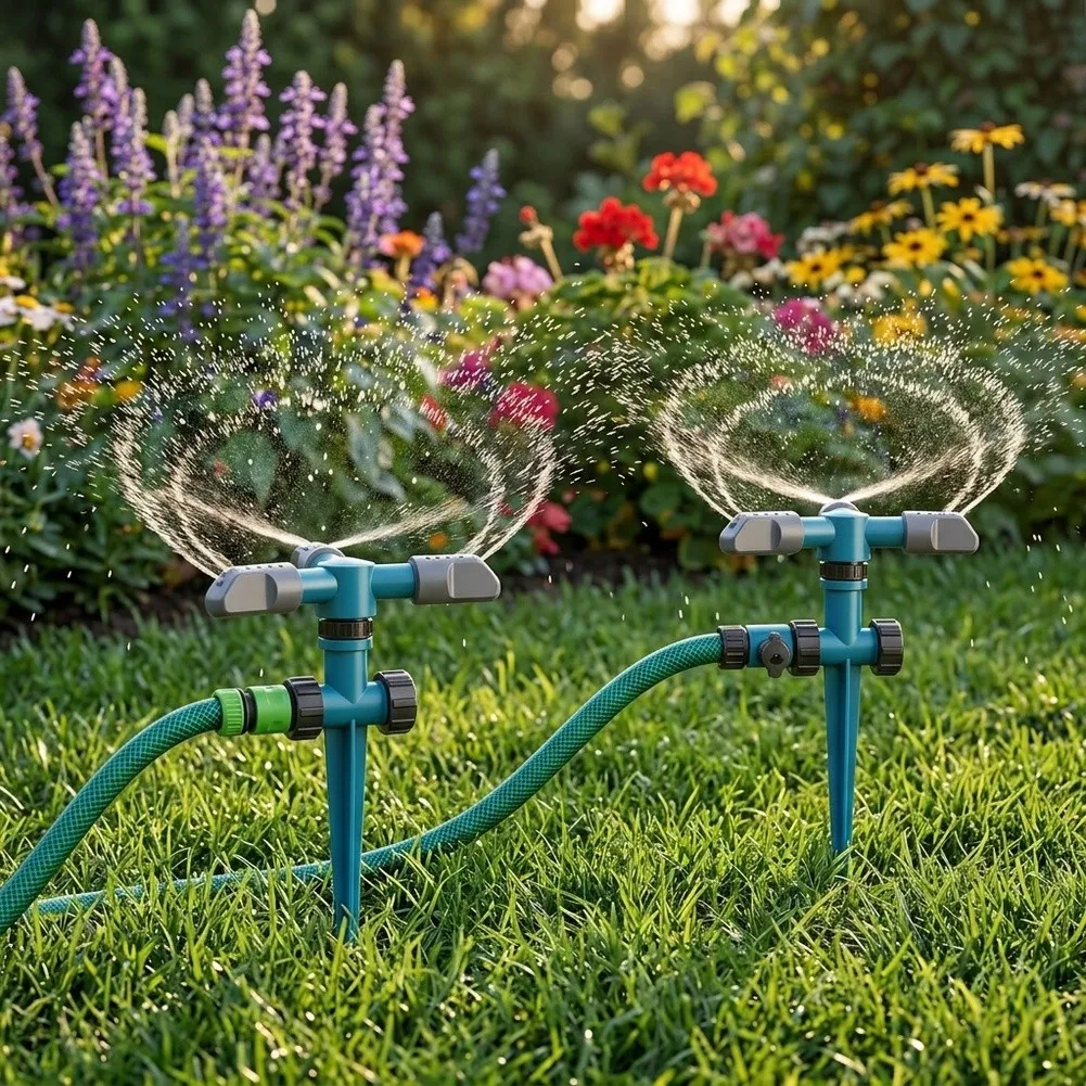 360 Degree Rotating Lawn Sprinkler for Automatic Ground Watering with Full Coverage and Weather Resistant Construction