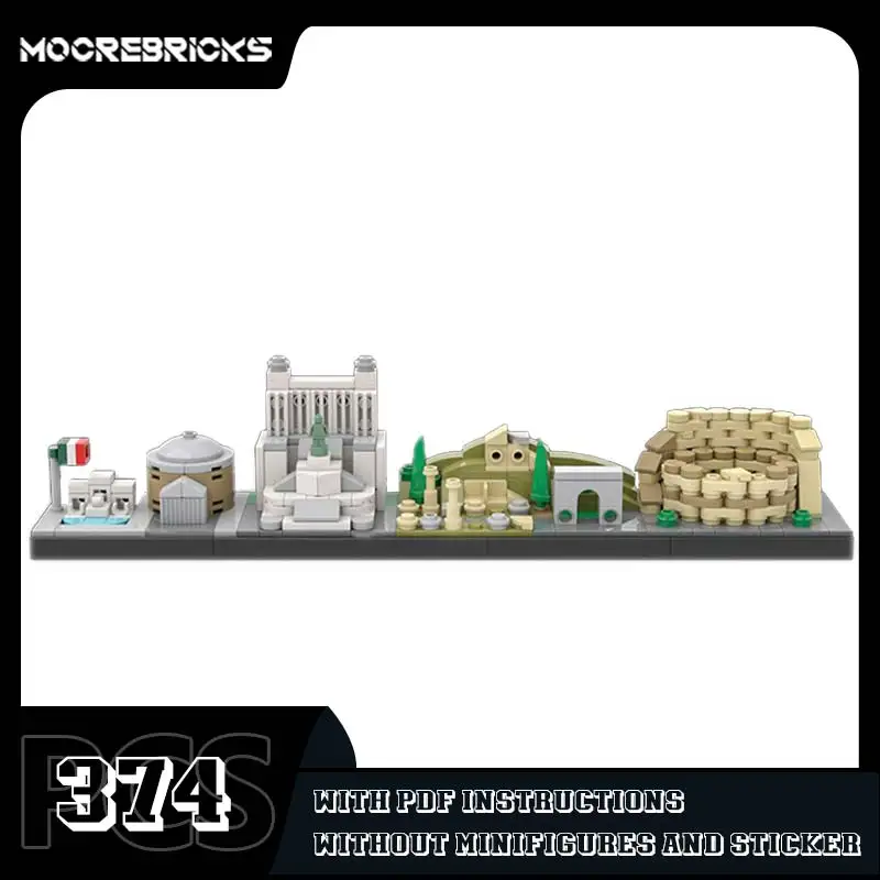 MOC-65023 Modulare Architektur Modell Rom Skyline Klassische Bausteine Sets Stadt Street View Montage Ziegel Spielzeug Jungen Geschenke