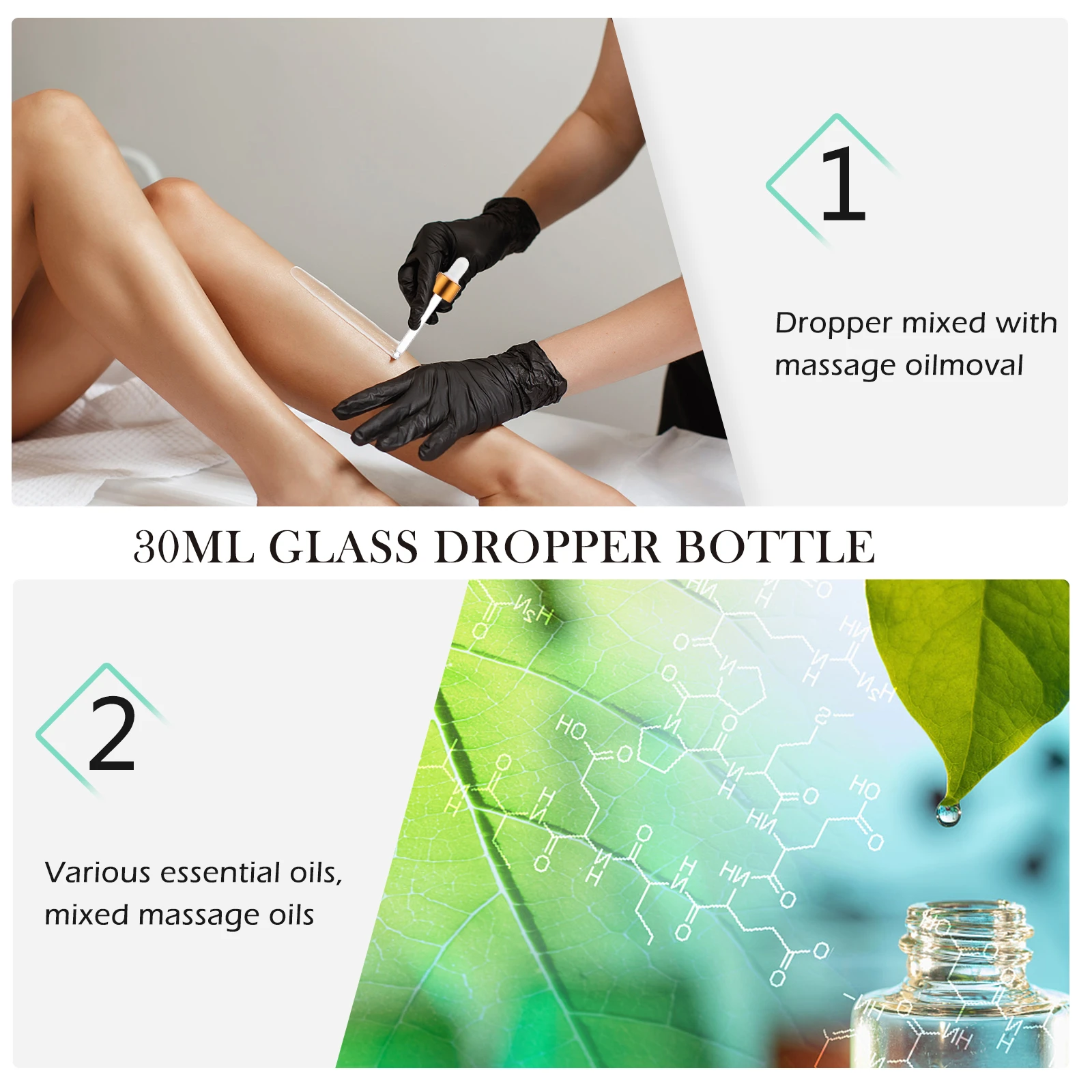 5Pcs Glass Dropper Bottles 30Ml Refillable Travel Container Essential Oil Perfume Storage Vials for DIY Makeup Water