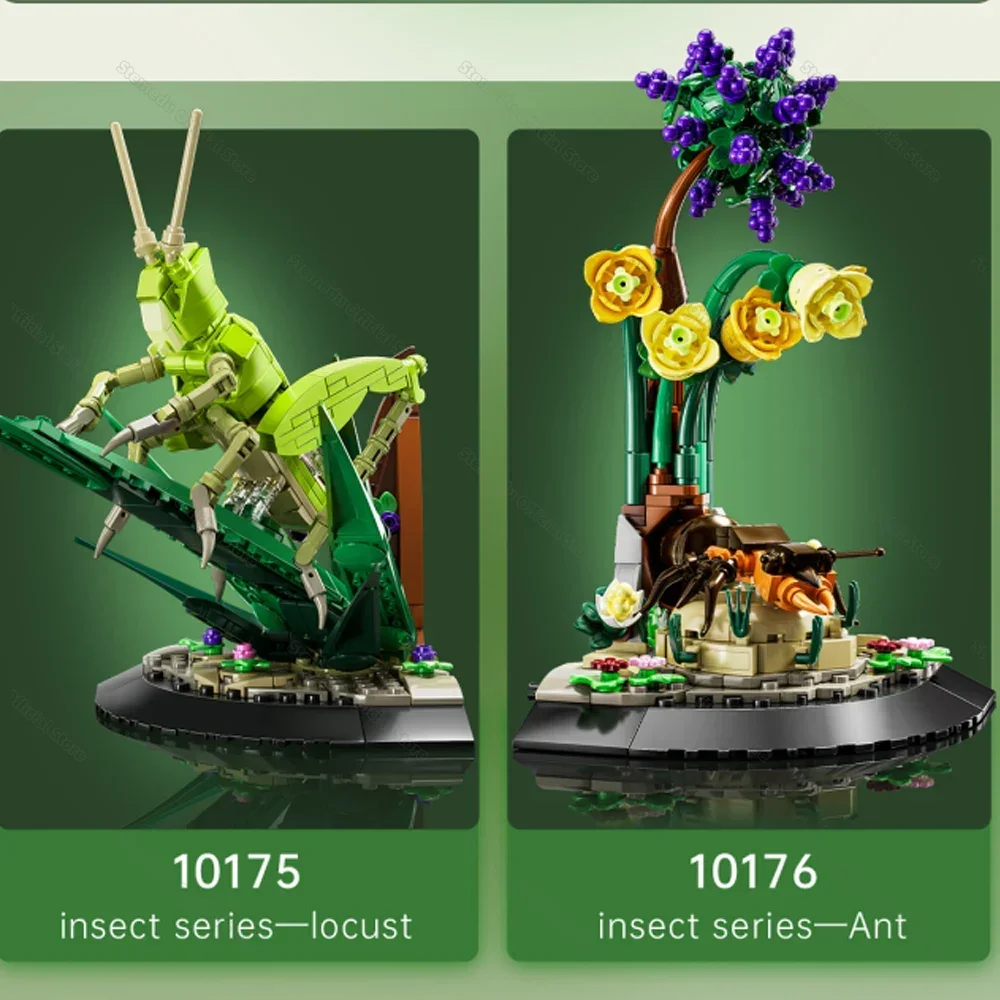 ตัวต่อ MOC มินิบล็อก ชุดสัตว์ในธรรมชาติ แมลง จิ้งหรีด/มด/จิ้งหรีด/แมงมุม แบบประกอบเอง ของตกแต่ง ตัวต่อรูปสัตว์ ของขวัญเด็ก ของเล่น DIY