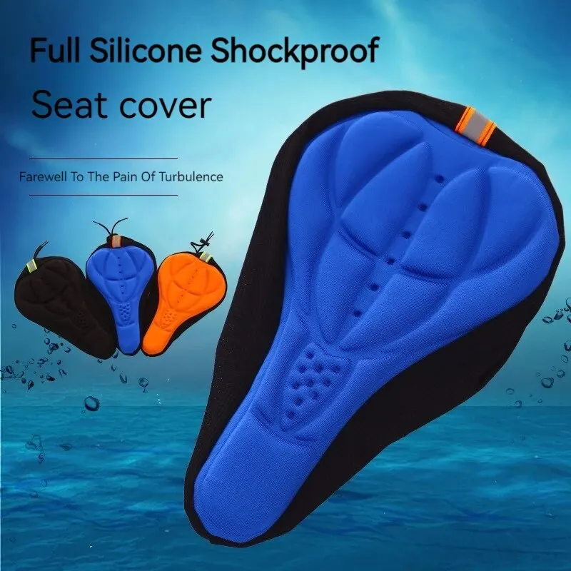 Mountain Bike Riding Thickened Silicone Seat Cover Bicycle Cushion Cover Silicone Seat Cover Soft Outdoor Accessories Saddles