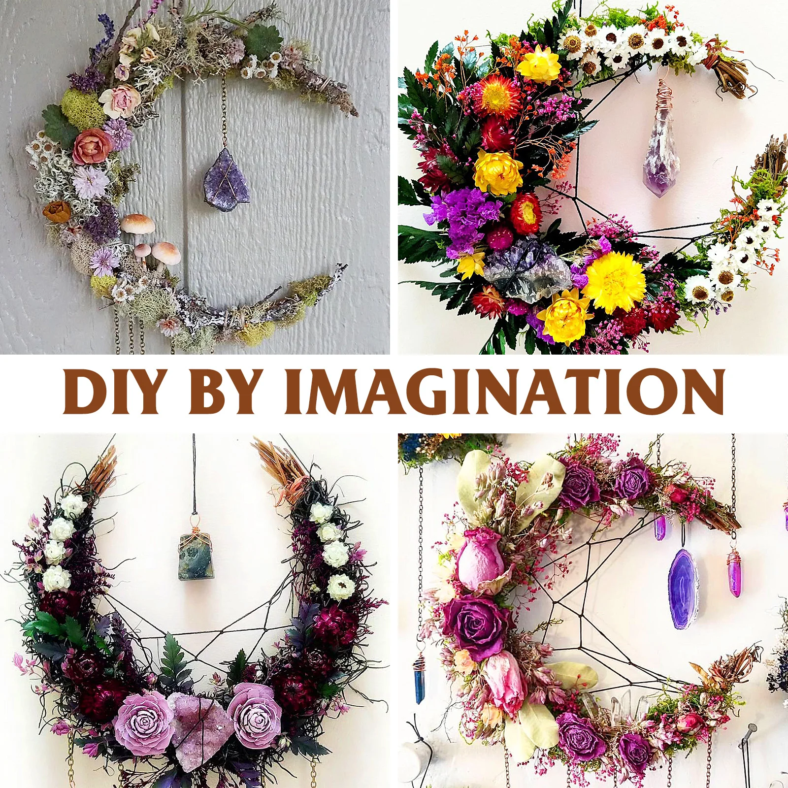 

2pcs Moon Shape Diy Ring For Dream Catcher Floral Garland Decoration Xmas Home Party Wreath Frame Diy Wreath Material