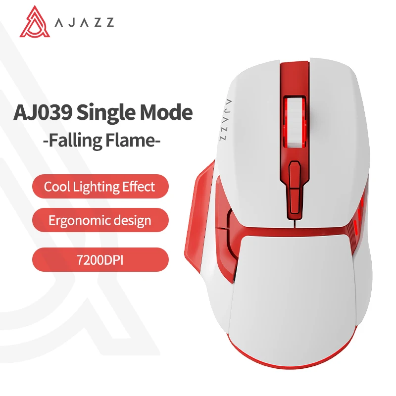 Ajazz Aj039 Rgb Mouse Tri-Mode Usb 2.4G Wired Wireless Bluetooth Mouse Gaming 7200Dpi Ergonomic Gamer Mice for Pc Laptop Desktop