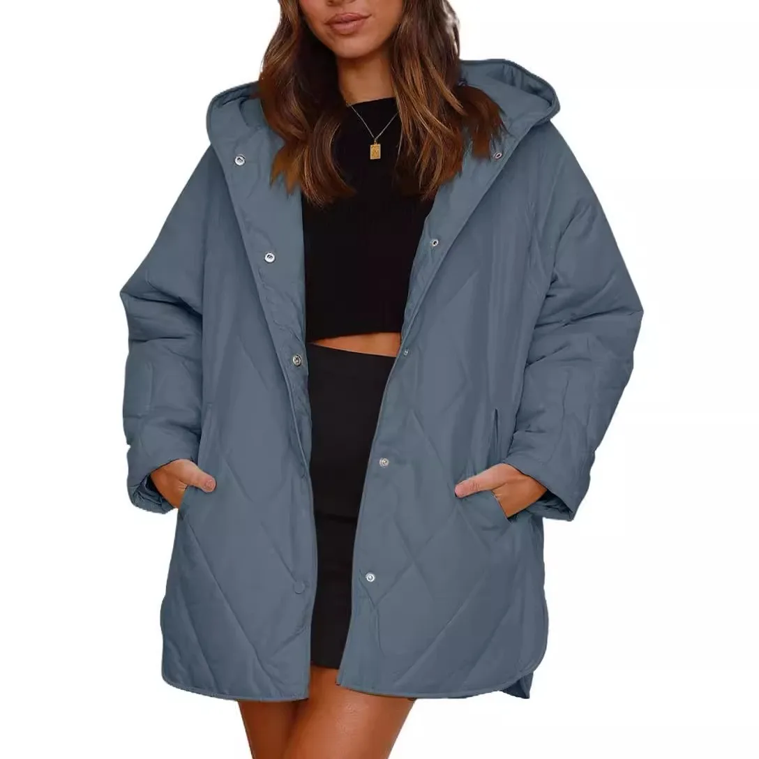 Casual Coats Hooded Relaxed Fit with Regular Thickness Mid Length Regular Sleeve Medium Length Jacket Women Winter Jacket