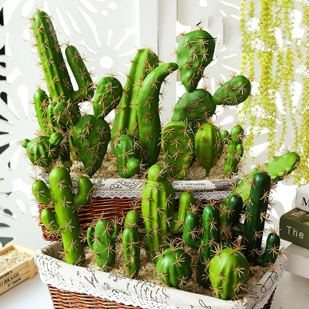 

8Pcs Simulated Cactus Plants Sturdy Material Assorted Styles for Room Decor Table Shelf Office Desk Plant Arrangement Gift