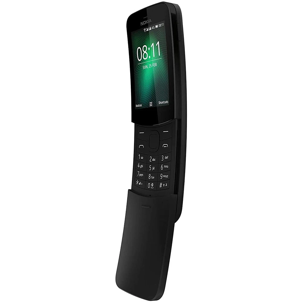 Nokia 8110 4G Banana Phone 2SIM WIFI 2MP KaiOS 1500mAh GPS 4GB+512MB 2018 Edition Nokia Slide Design Phone Unlock Used