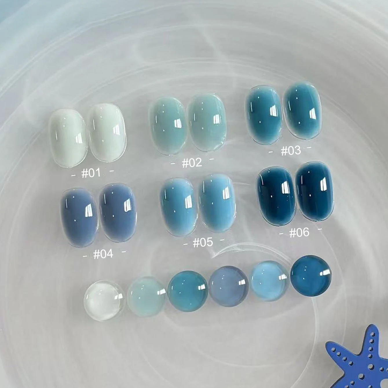 10ML 1PCS 2026 New Popular Aquamarine Nail Gel Series Top Selling Whitening Gentle Ice Clear Blue Jelly Gel Nail Polish