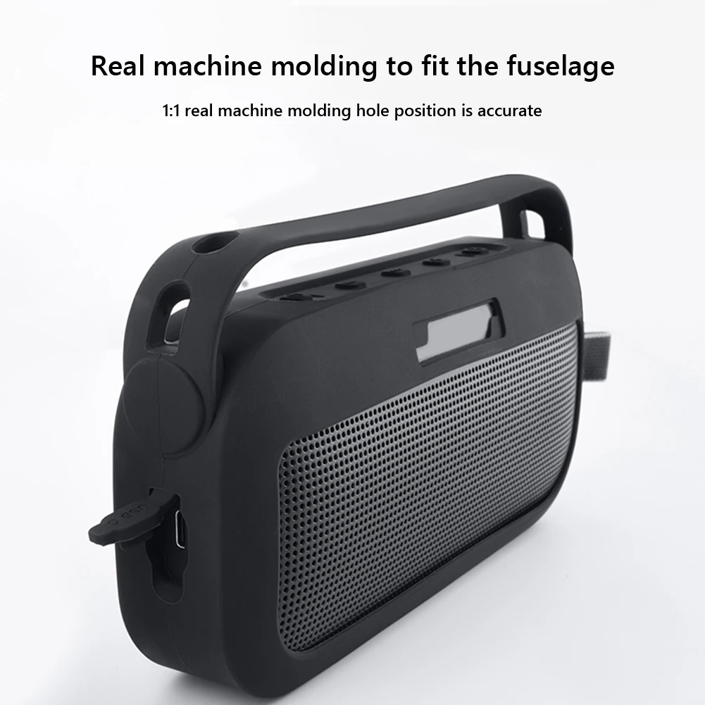Silicone Case Cover with Handle & Shoulder Strap Soft Silicone Case Protective Skin Sleeve Speaker Cover for Bose SoundLink Flex