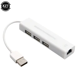 USB Ethernet to RJ45 Network Card 10/100 Mbps Lan Adapter with 3 Ports USB 2.0 HUB for  Mac iOS Xiaomi Mi Box Laptop PC