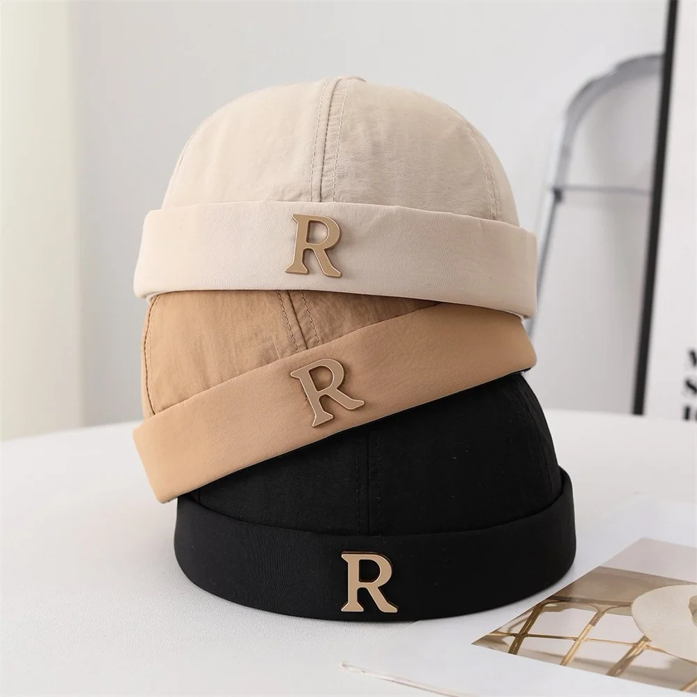

Summer Unisex Brimless X Letter Hat, Quick Dry Sailor Skull Cap, Hip Hop No Brim Beanie Cap for Men Women Street Fashion