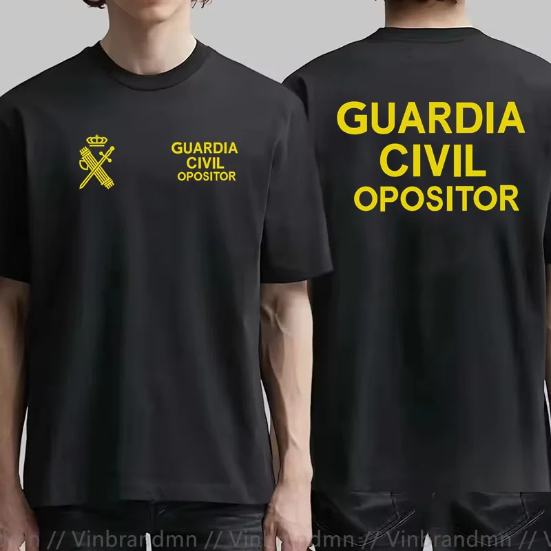 Spanish Oppositor Civil Guard T-Shirt Fashion Men Women Unisex Summer Daily Short Sleeve Casual 100% Cotton T Shirt Size S-6XL
