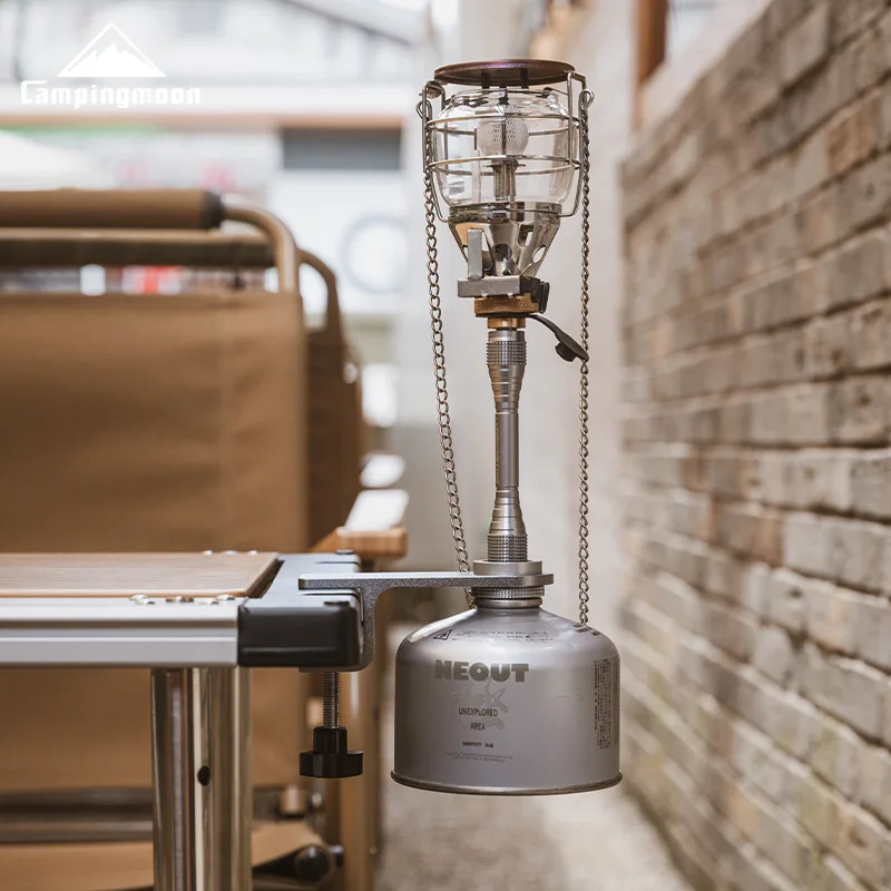 CAMPINGMOON Z18 Gas Canister Adapter Custom Camping Outdoor Desk Clamp Portable Camping Stainless Steel Gas Lantern Lamp Hanger