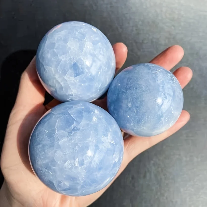 Large Natural Blue Celestite Crystal Quartz Ball Kyanite Sphere Crystal Specimen Crystal  Meditation Chakra Gems Minerals