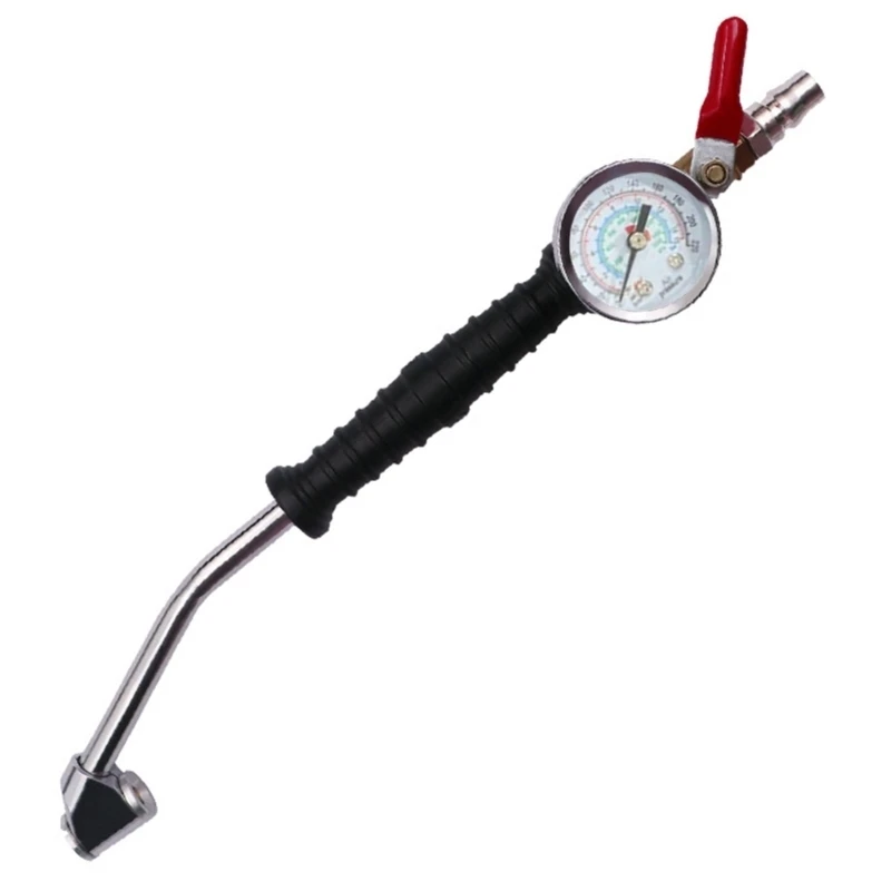 M76E Reifenfüllpumpe, Düse, Reifenspannkopf, Gewindedesign mit Manometer – Detail 8