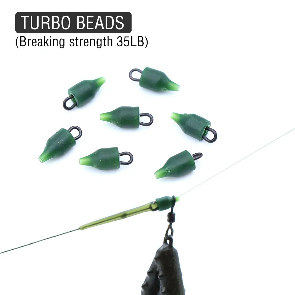 Anillo cambio rápido y giratorios con cuentas Turbo para pesca de carpa - imagen 4