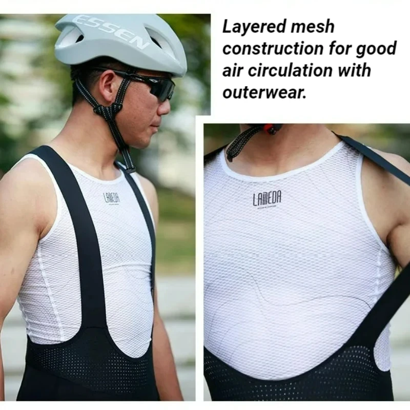 

Lameda Men's Cycling Vest Breathable Mesh Base Layer Sleeveless Sports Vest Quick Dry Mtb Road Bike Riding Tops Lightweight