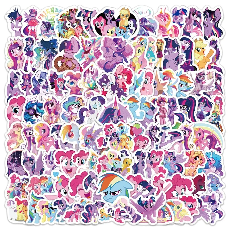 Autocollants à motif de dessin animé My Little Ponys Twilight Sparkle, 100 pièces, marchandise d'anime, décorations mignonnes, petits cadeaux
