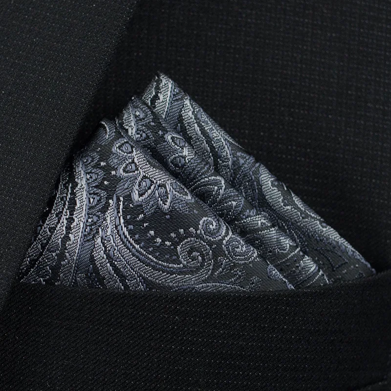 New Pocket Square Handkerchief Accessories Paisley Solid Colors Vintage Business Suit Hanky  Breast Scarf 25*25cm