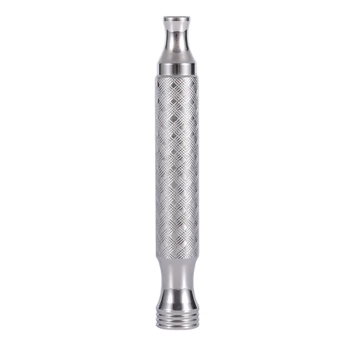 Maquinilla de afeitar de acero inoxidable 316L CNC para hombres, mango de seguridad sin cabeza, doble filo, afeitado en húmedo, Manual