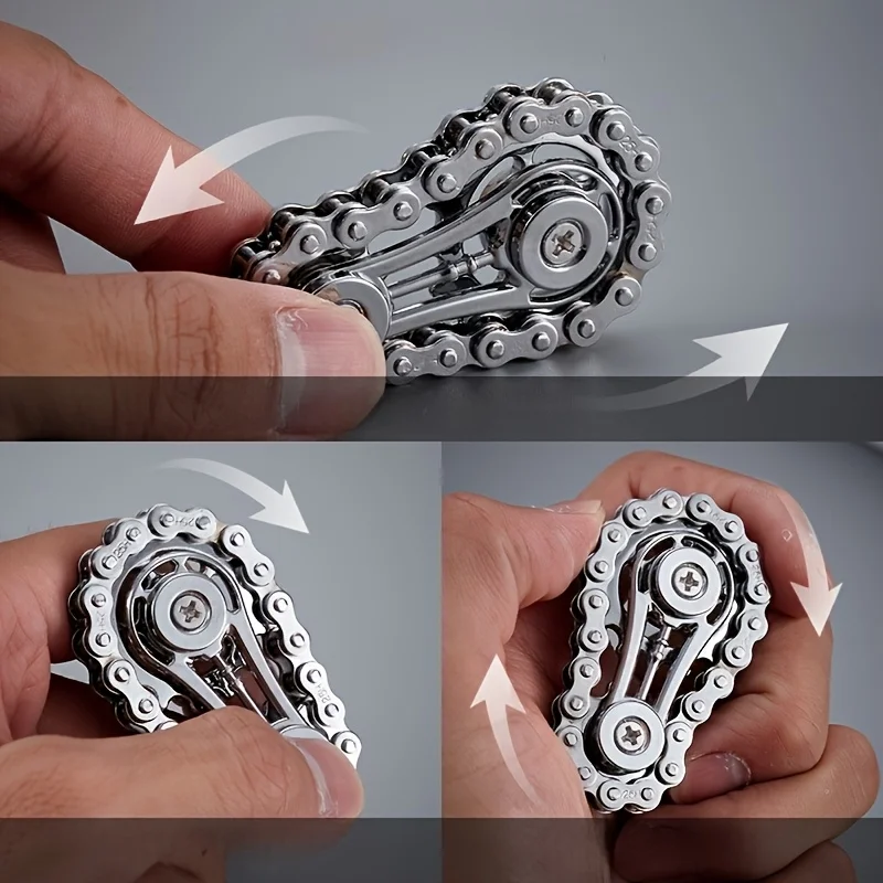 Piñones volante dedo Gyro Fidget Spinner antiestrés ansiedad cadenas de bicicleta de Metal EDC Spinner Fidget juguetes para adultos