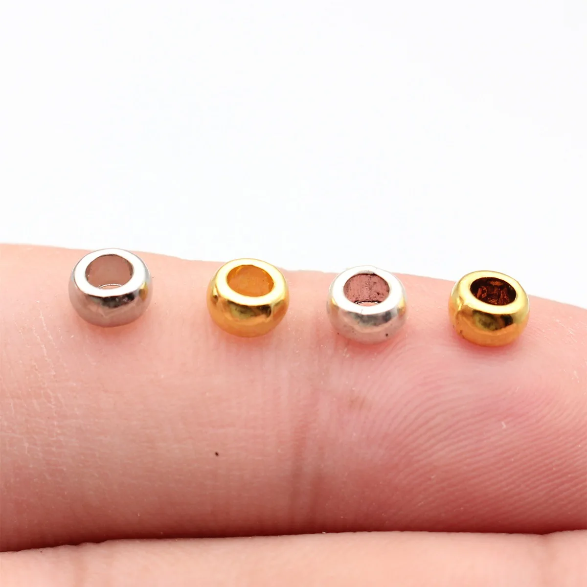 WYSIWYG 40pcs 5x5x3mm Round Spacer Beads Charm Antique Silver Color Spacer Beads Fit Jewelry Making Bracelet Findings Charm