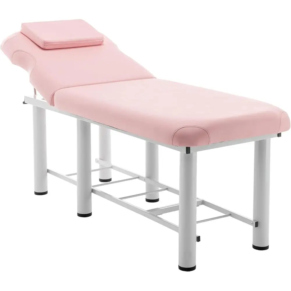 

Pink Adjustable Backrest Massage Bed, 73x27.5 for Tattoo, SPA, Lash Services & Physical Therapy