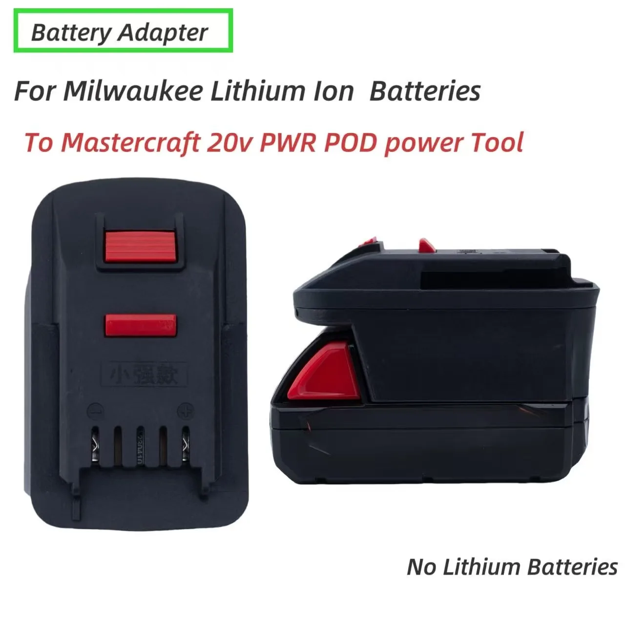 

Batteries Converter Adapter For For Milwaukee 18V Lithium Ion Convert To Mastercraft 20v PWR POD Cordless Tool (﻿Adaptor Only)