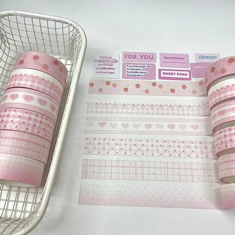 6pcs/lot Kawaii Decorative Paper Tape Set Washi Tape Pack For DIY Journals Hand Book Material School Office Stationery