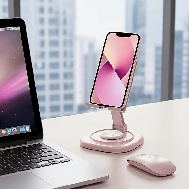 

360° Rotating Mobile Phone Tablet Stand,Stable And Non-Slip,Angle Can Be Freely Adjusted, Portable Folding Design,Metal Material