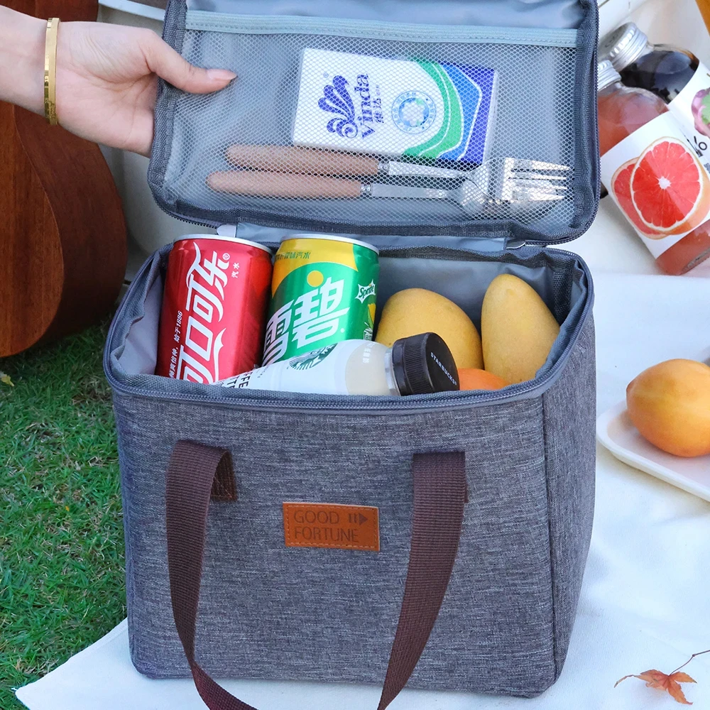 3Pcs Portable Square Lunch Box Thermal Bag impermeabile Picnic Food Drinks Cooler School Office Insulation Bento Meal Storage Bags