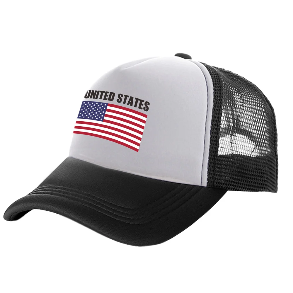 United States Trucker Cap Men Cool US USA American Hat Baseball Cap Cool Summer Unisex Mesh Net Caps