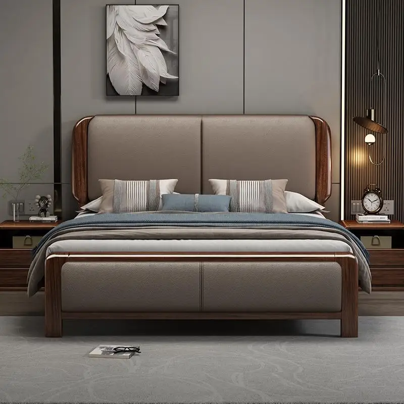 

Sleeping Leather Bed Luxury Frame Bedroom King Size Massage Bed Wooden Design Storage Japanese Letto Matrimoniale Home Furniture