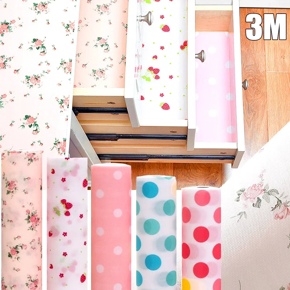 3M Reusable Drawer Mat Cabinet Wardrobes Closets Liners Waterproof Moisture-proof Kitchen Tablecloth Sticker Household Table Pad