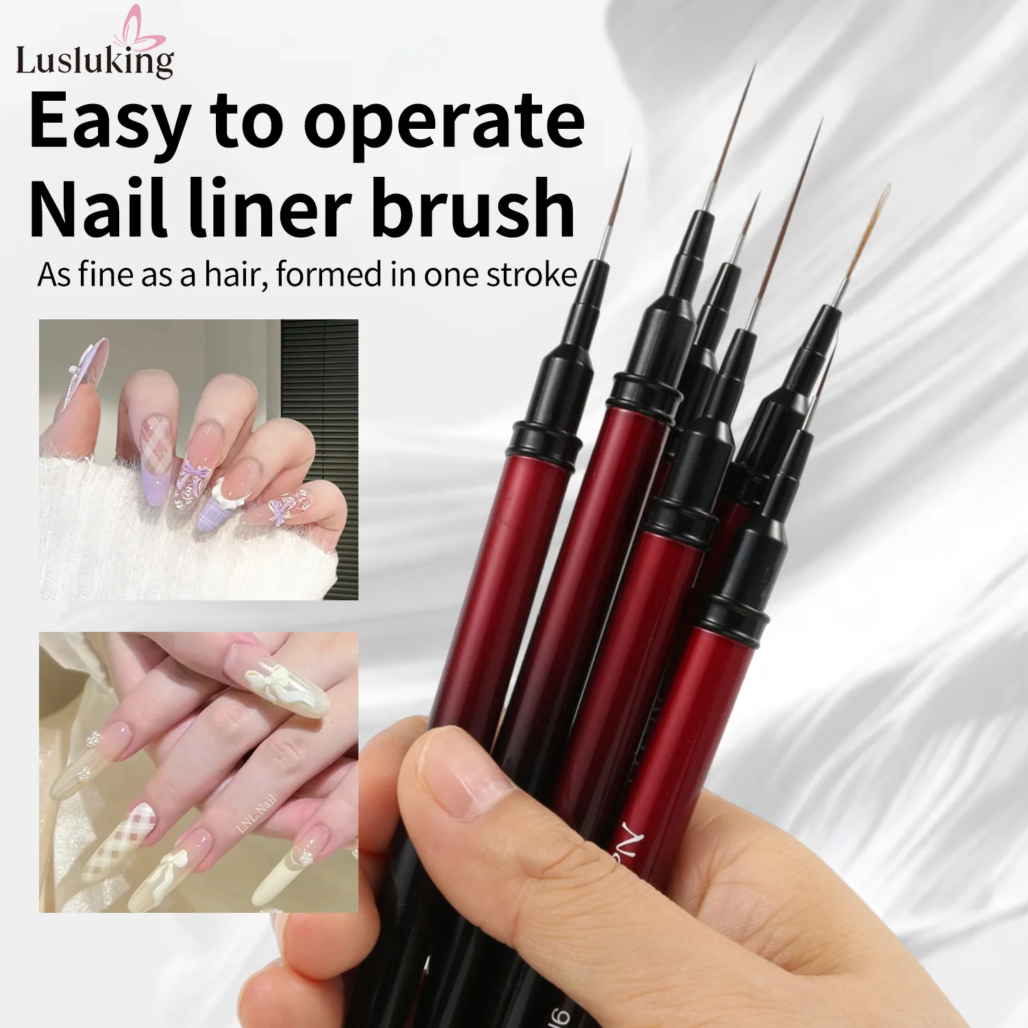1/3/6 Stück Nail Art Liner Pinsel Set Schwarz Rot Streifen Pinsel 6/9/12/15/18/25 mm Ultrafeine Detailwerkzeuge für französische Maniküre