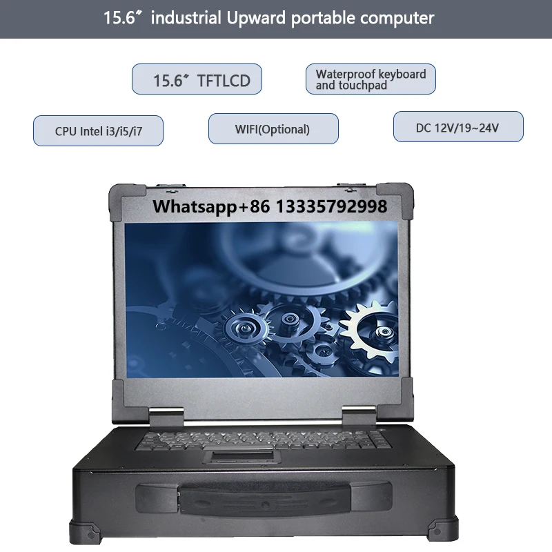

15.6 Inch Portable Industrial Computer Accessory Semi-Rugged Notebook Optional Capacitive Touch Screen Upward Graphics Stock