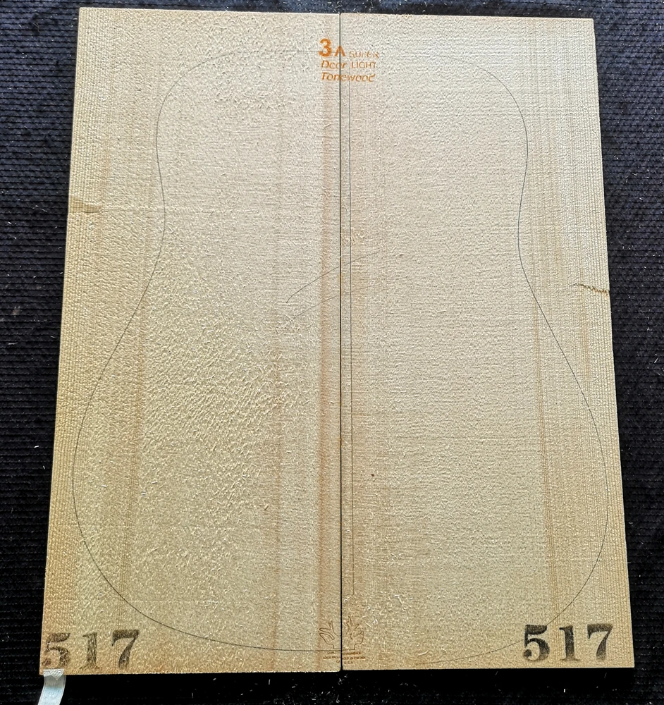 1SET 3A grade imported Adi spruce guitar wool veneer guitar panel wool board production wood Shandong Hongyin