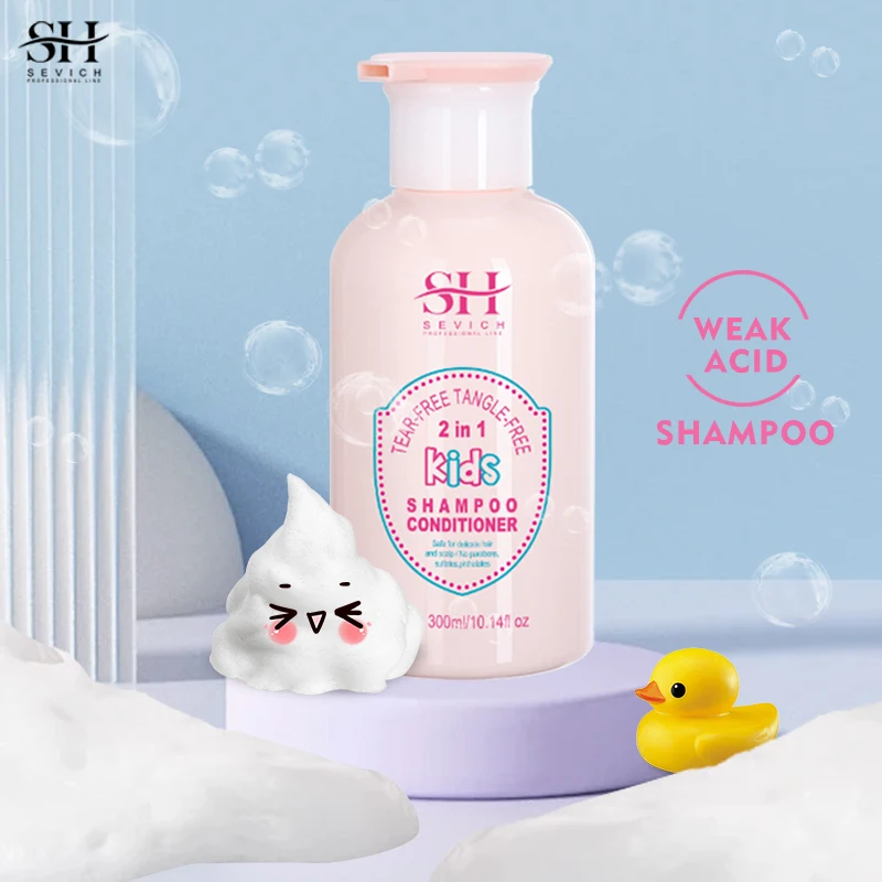 Sevich 2 In 1 Baby Shampoo And Conditioner 300ml Amino Acid Hair Shampoo For Kid Silicone Massage Brush Baby Stuff Hair Care