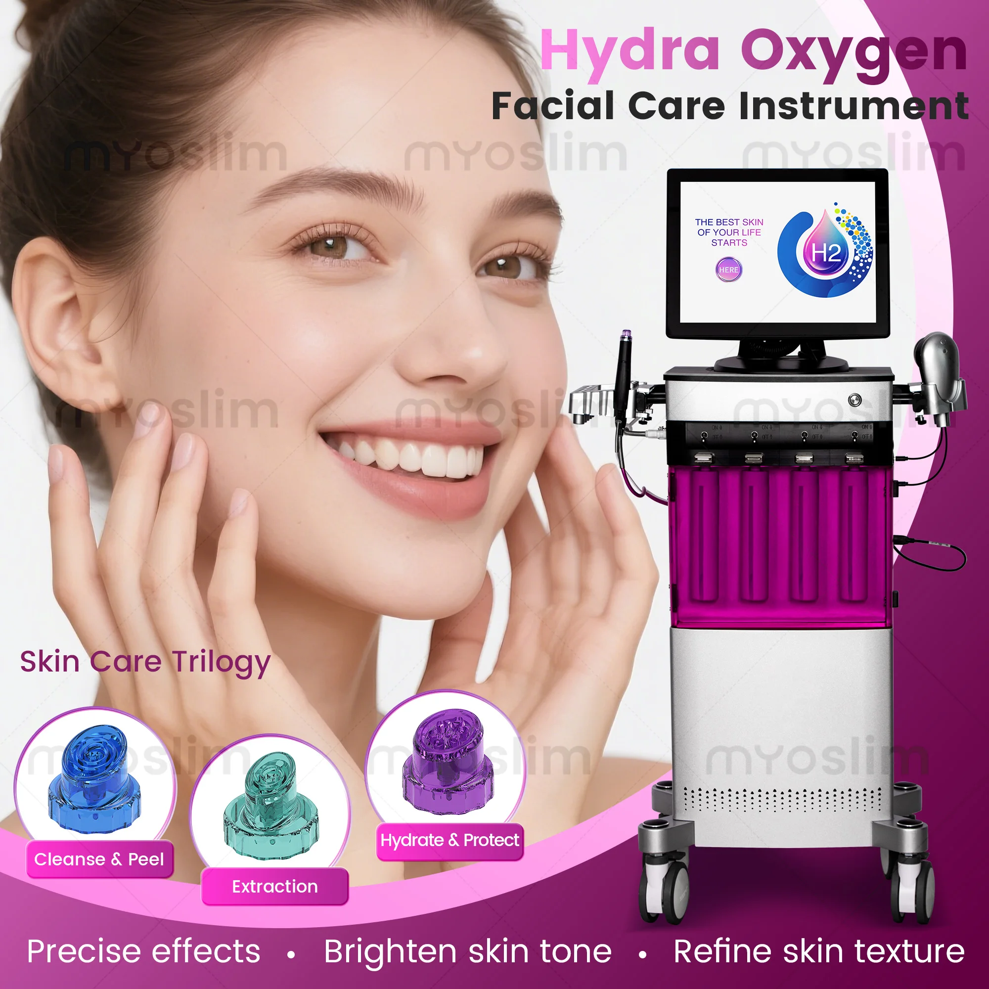 

Oxygen Skin Moisturizing Beauty Machine Hydrodermabrasion Water Peeling Deep Cleansing Exfoliation Beauty Facial Device