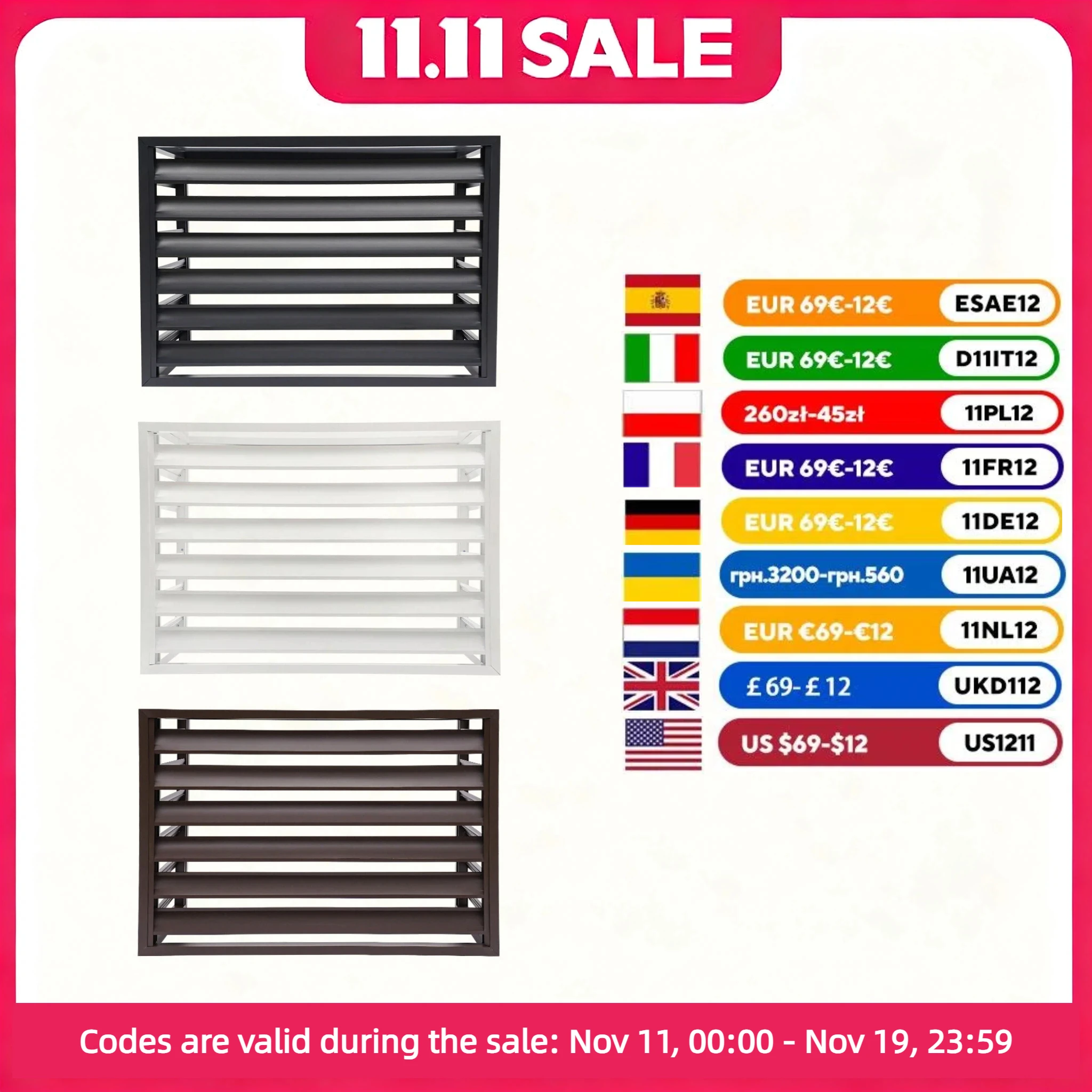 

100*70*50cm Air Conditioner Fence Aluminum Alloy Air Conditioner Privacy Screen Condenser Fence for Air Conditioner 3 Colors