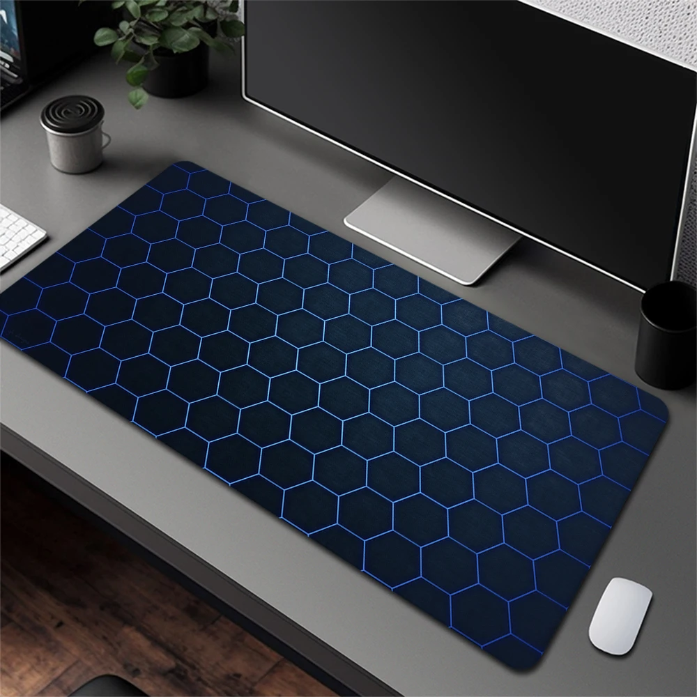 

Geometry Art Mouse Pad Gamer Non-Slip Computer Keyboard Mousepad Gaming Keyboard Mat Hexagon Large Locking Edge Desk Pad Carpet