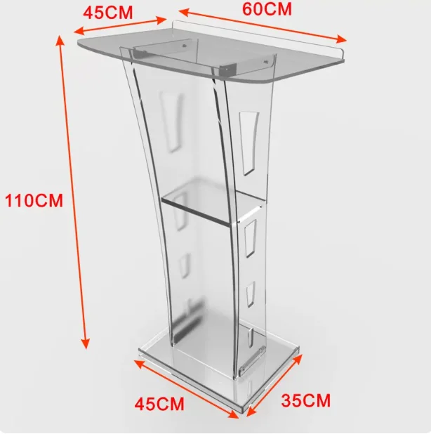 Organic glass crystal transparent acrylic speech stage, evening party, hotel wedding emcee, guest reception desk
