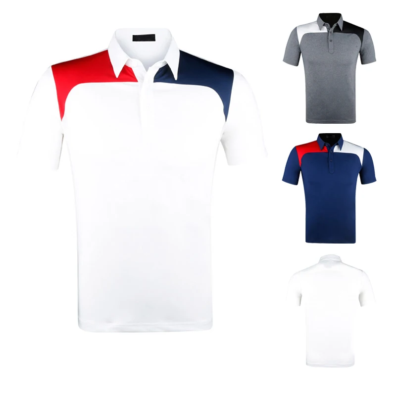 new golf wear men's short sleeve top t-shirt outdoor sports top breathable polo shirt