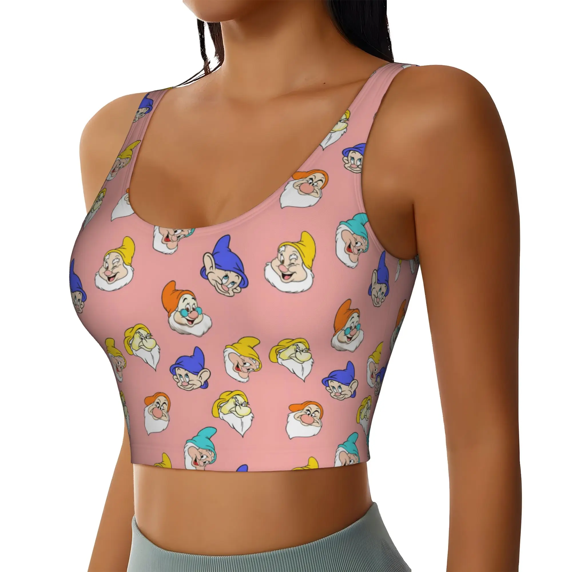 Custom Seven Dwarfs Workout Crop Tank Tops for Women Anime Manga Running Sports Bras