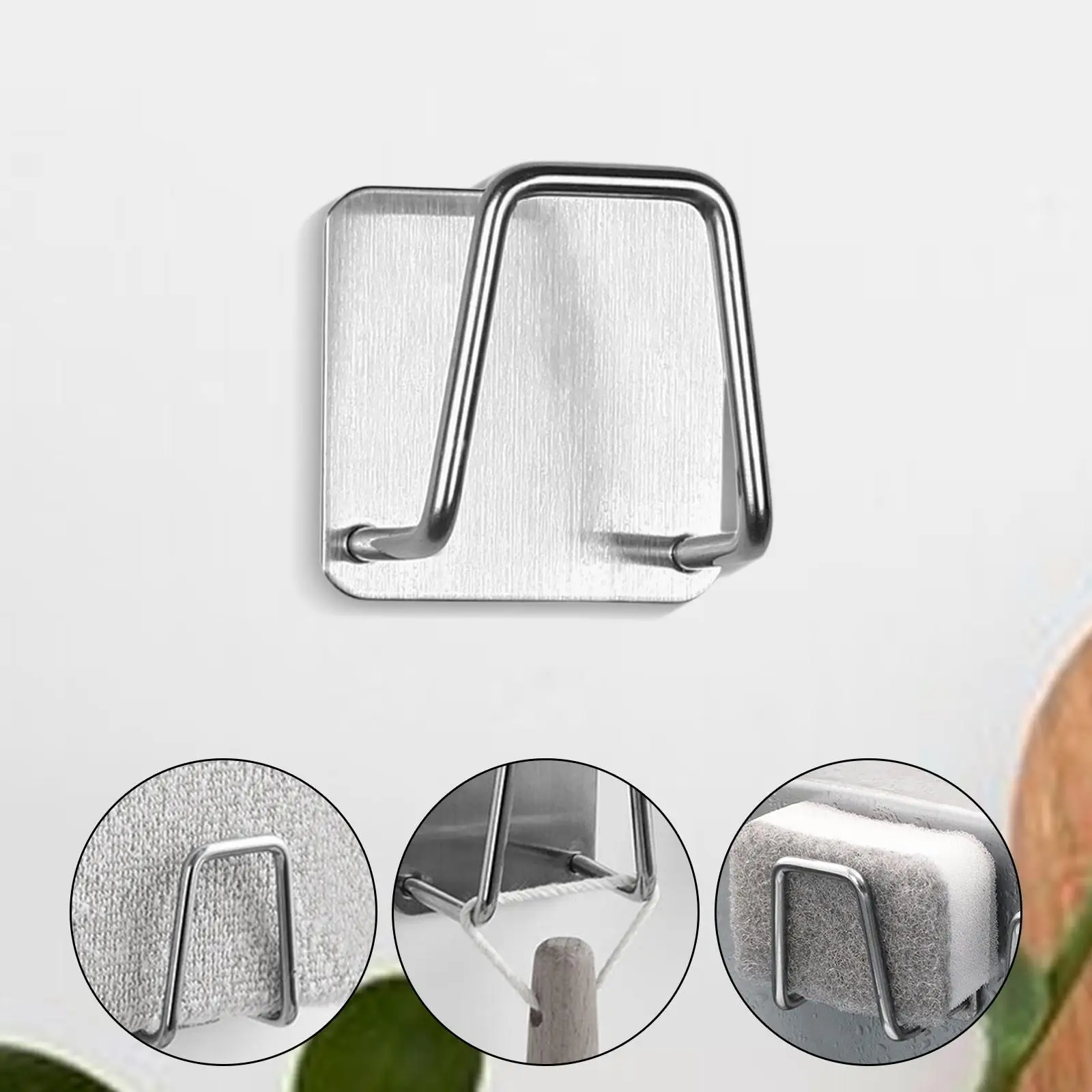 Kitchen Sink Sponge Holder for Sponges, Scrubbers, Soap Sticky Stainless Steel Kitchen Sink Organizer for Bathroom Kitchen Home