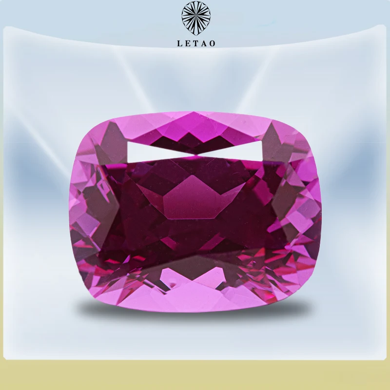 Top Lab Grown Sapphire Hot Pink Rectangular Cushion Shape VVS1 Gemstone Charms DIY for Jewel Making Selectable AGL Certificate