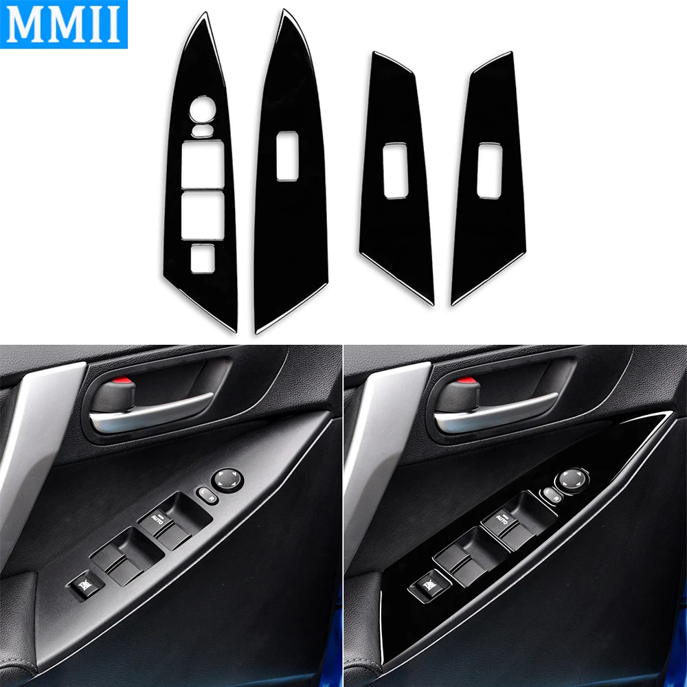 For Mazda 3 Axela 2010-2013 Mazdaspeed 3 Piano Black Window Lift Control Panel Decoration Cover Car Interior Accessories Sticker